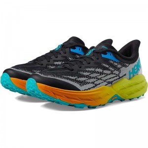 Black Yellow Men Hoka Speedgoat 5 Trail Running Shoes | US9592-097