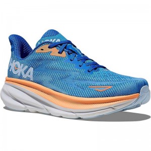 Blue Men Hoka Clifton 9 Road Running Shoes | US9818-129
