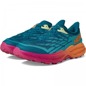Blue Turquoise Men Hoka Speedgoat 5 Trail Running Shoes | US9592-836