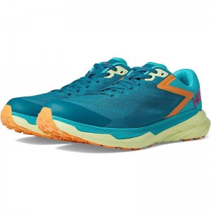 Blue Turquoise Men Hoka Zinal Trail Running Shoes | US9514-608
