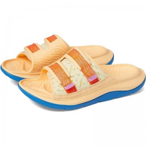 Orange Blue Men Hoka Ora Luxe Sandals | US9818-749
