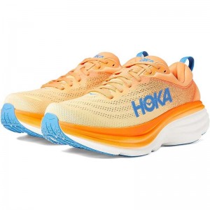 Orange White Men Hoka Bondi 8 Walking Shoes | US9697-941