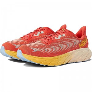 Red Yellow Men Hoka Arahi 6 Walking Shoes | US9592-213