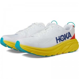 White Yellow Men Hoka Rincon 3 Road Running Shoes | US9514-057