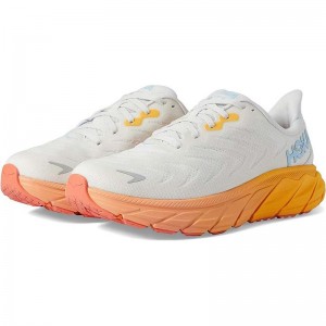 White Yellow Women Hoka Arahi 6 Walking Shoes | US9593-619