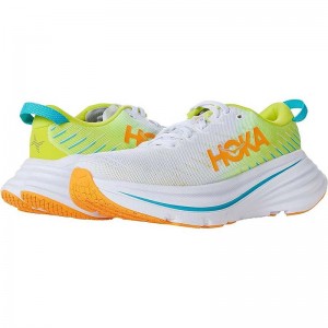 White Yellow Women Hoka Bondi X Walking Shoes | US9514-218