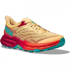 Yellow Flame Women Hoka Speedgoat 5 Trail Running Shoes | US9593-582