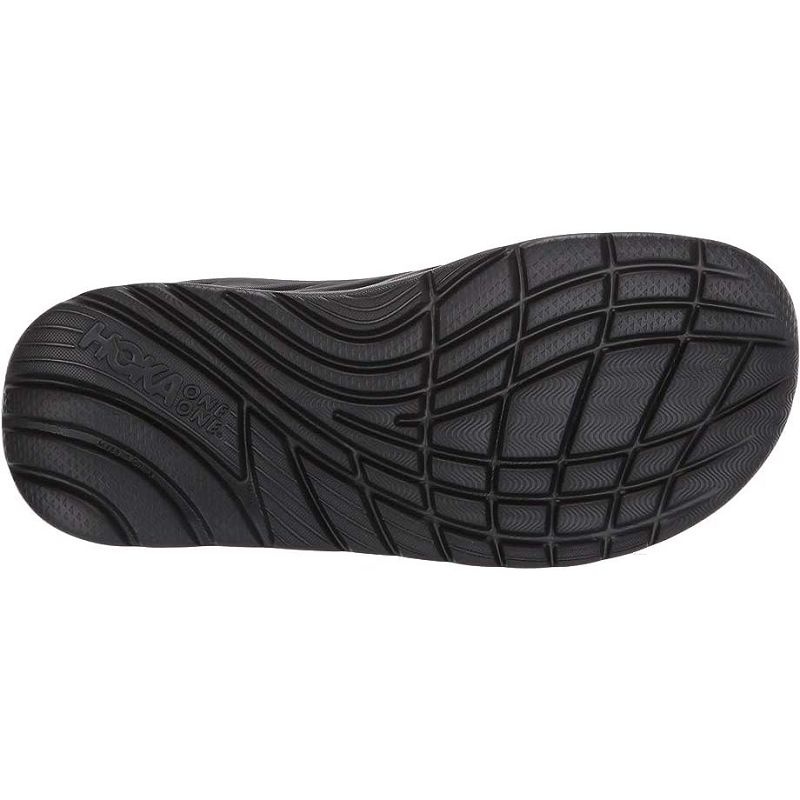 Black Grey Men Hoka Ora Recovery Flip Sandals | US8899-049