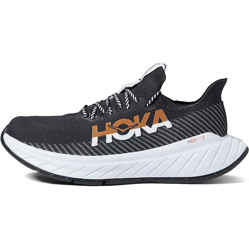 Black White Men Hoka Carbon X 3 Road Running Shoes | US9592-739