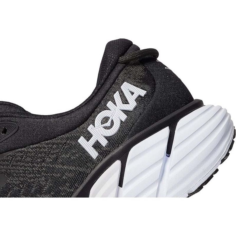 Black White Men Hoka Gaviota 4 Road Running Shoes | US9592-051