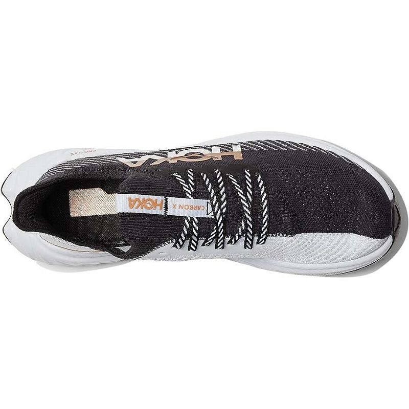 Black White Women Hoka Carbon X 3 Road Running Shoes | US9593-315