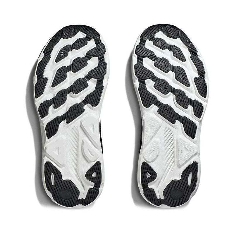 Black White Women Hoka Clifton 9 Road Running Shoes | US9818-635