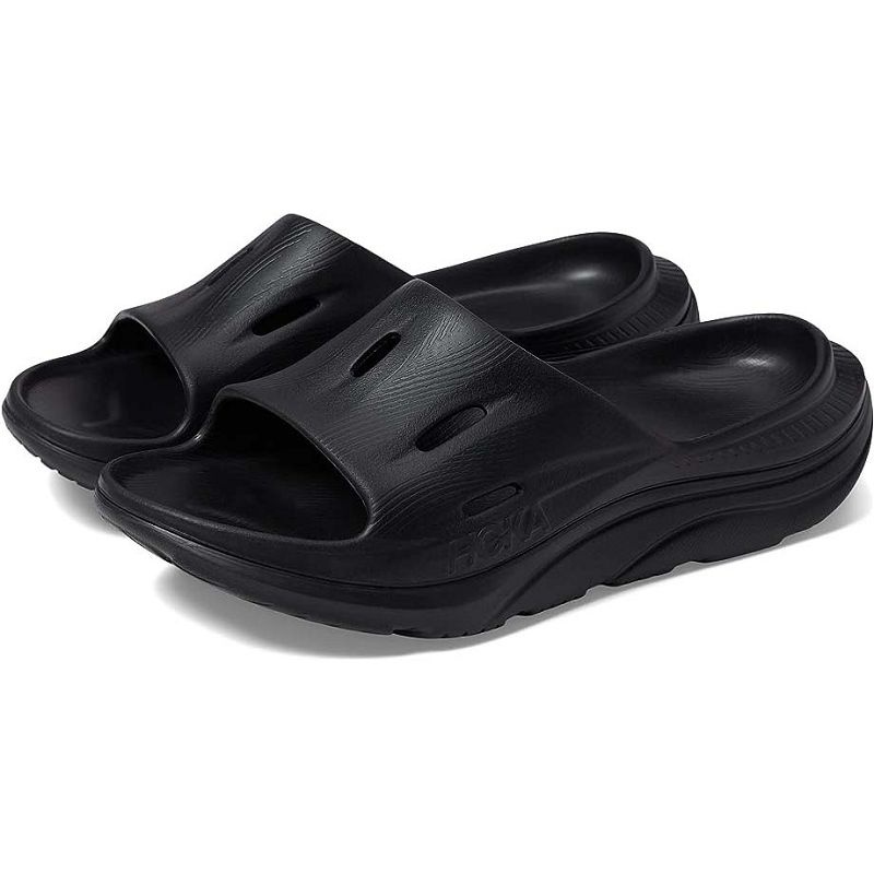Black Women Hoka Ora Recovery Slide 3 Sandals | US9818-461