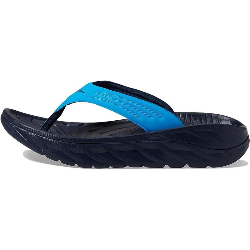 Blue Black Men Hoka Ora Recovery Flip Sandals | US8899-724