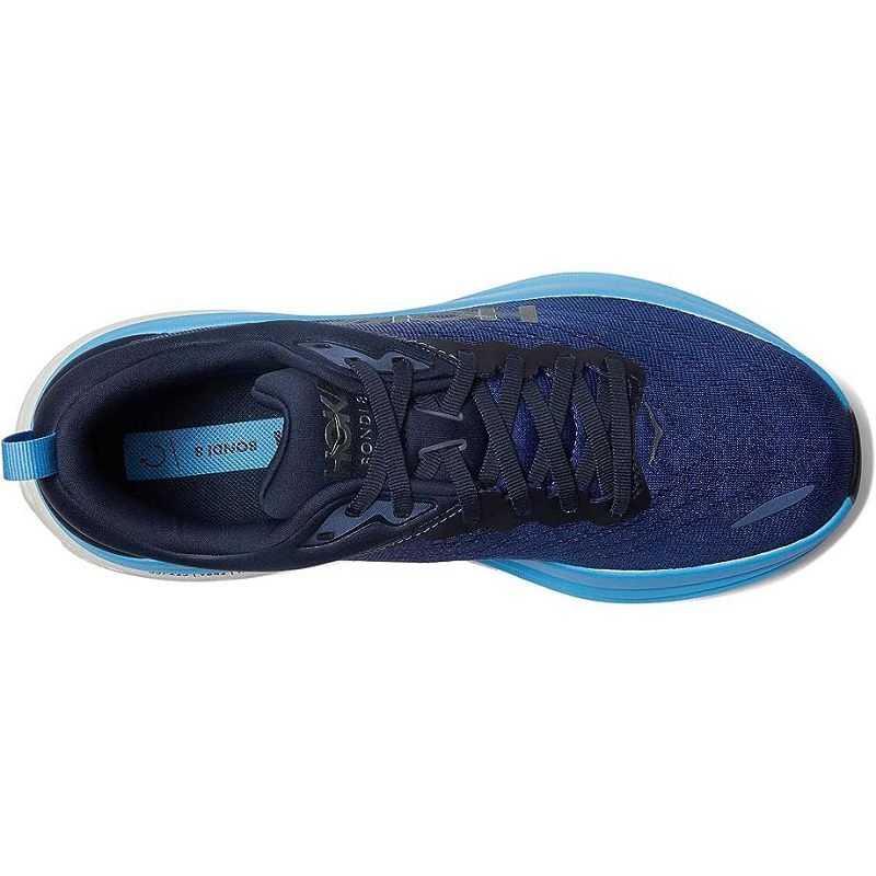 Blue Men Hoka Bondi 8 Walking Shoes | US9697-692