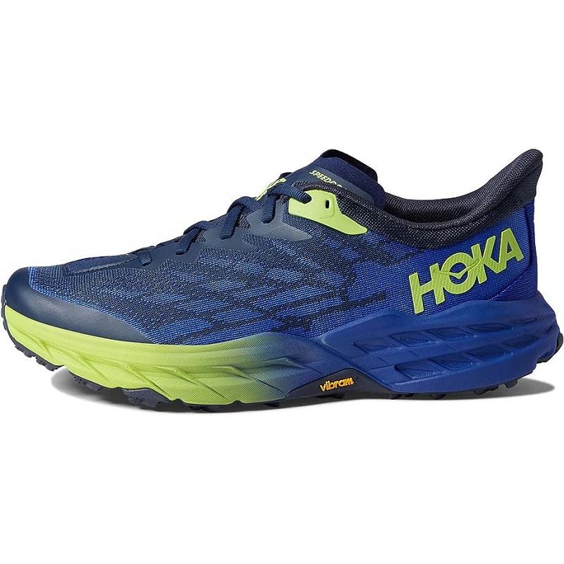 Blue Men Hoka Speedgoat 5 Trail Running Shoes | US9592-659