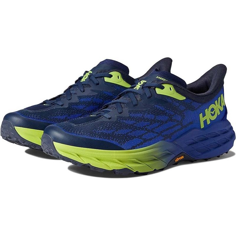 Blue Men Hoka Speedgoat 5 Trail Running Shoes | US9592-659