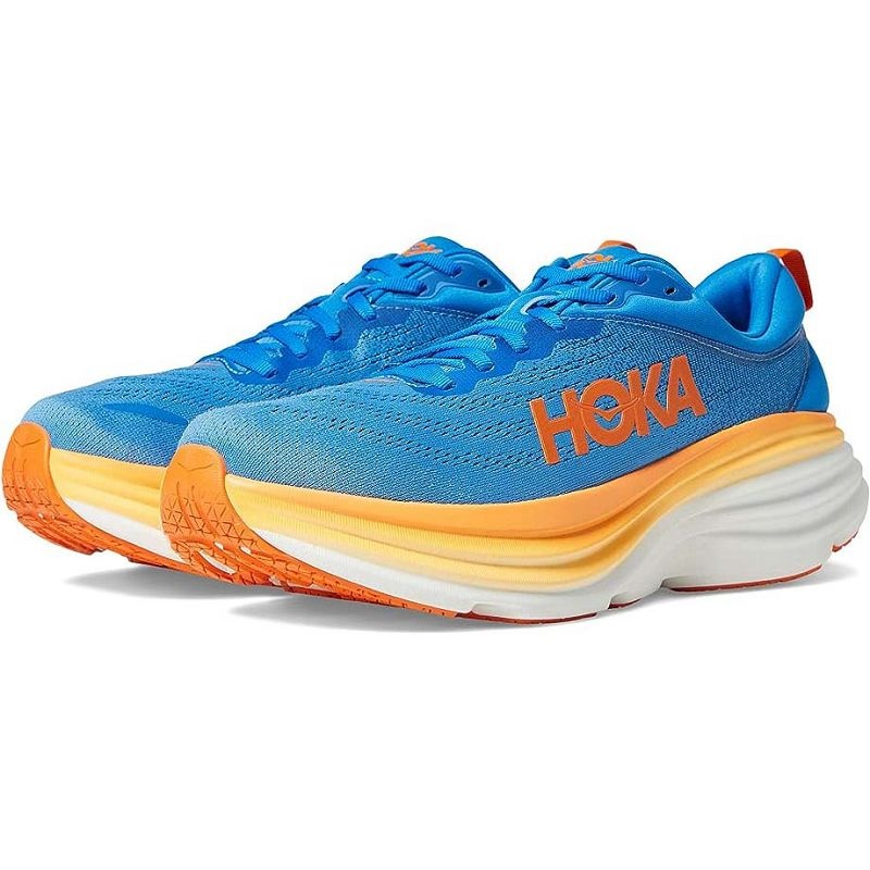 Blue Orange Men Hoka Bondi 8 Walking Shoes | US9697-231