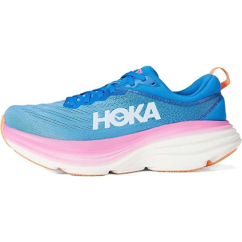 Blue Pink Women Hoka Bondi 8 Walking Shoes | US9697-237