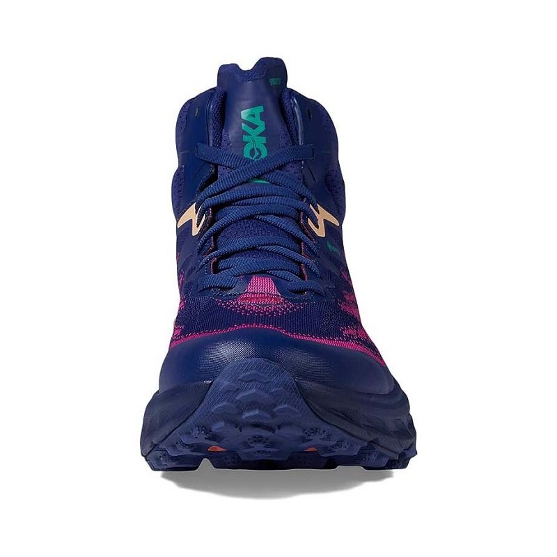 Blue Women Hoka Speedgoat 5 Mid GTX Trail Running Shoes | US9697-751