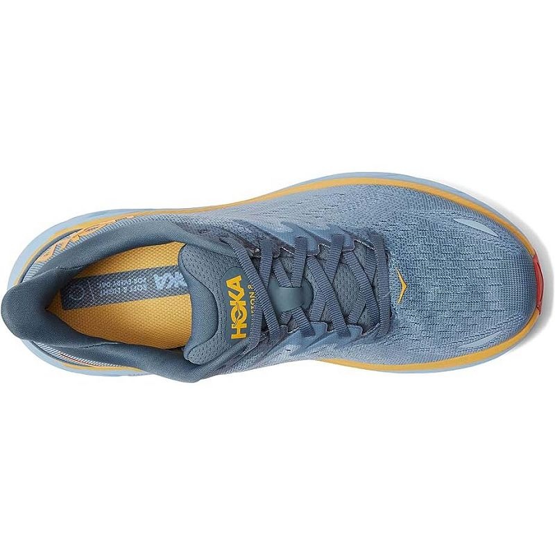 Blue Yellow Men Hoka Clifton 8 Road Running Shoes | US9514-972