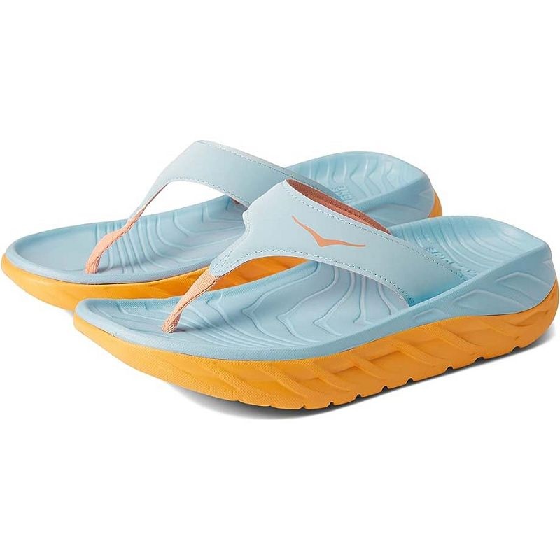 Blue Yellow Women Hoka Ora Recovery Flip Sandals | US8899-920