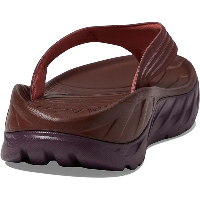 Brown Red Men Hoka Ora Recovery Flip Sandals | US8899-740