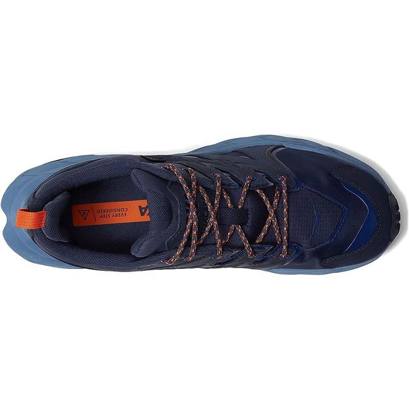 Dark Blue Men Hoka Anacapa Low GTX Hiking Shoes | US9514-594