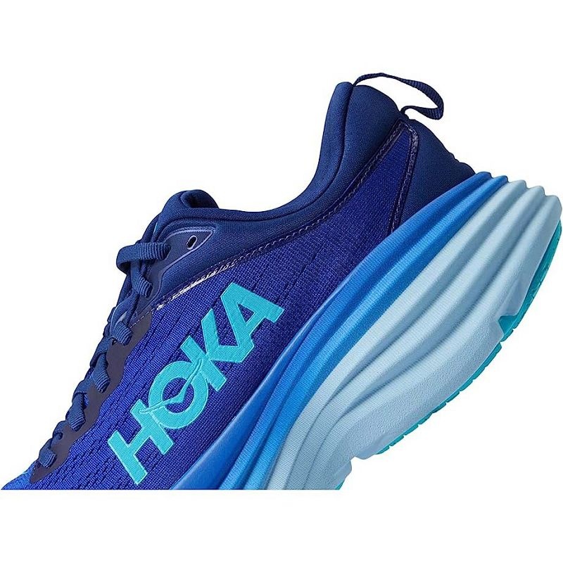 Dark Blue Men Hoka Bondi 8 Walking Shoes | US9697-045