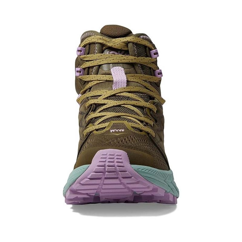 Dark Olive Women Hoka Anacapa Breeze Mid Hiking Shoes | US9818-579