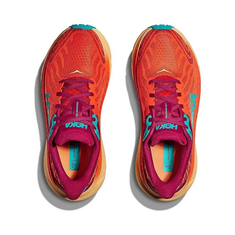Flame Cherry Women Hoka Challenger 7 Trail Running Shoes | US9818-647