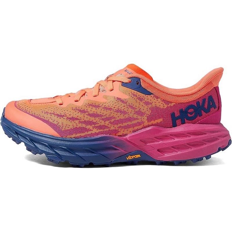Fuchsia Orange Women Hoka Speedgoat 5 Trail Running Shoes | US9593-650