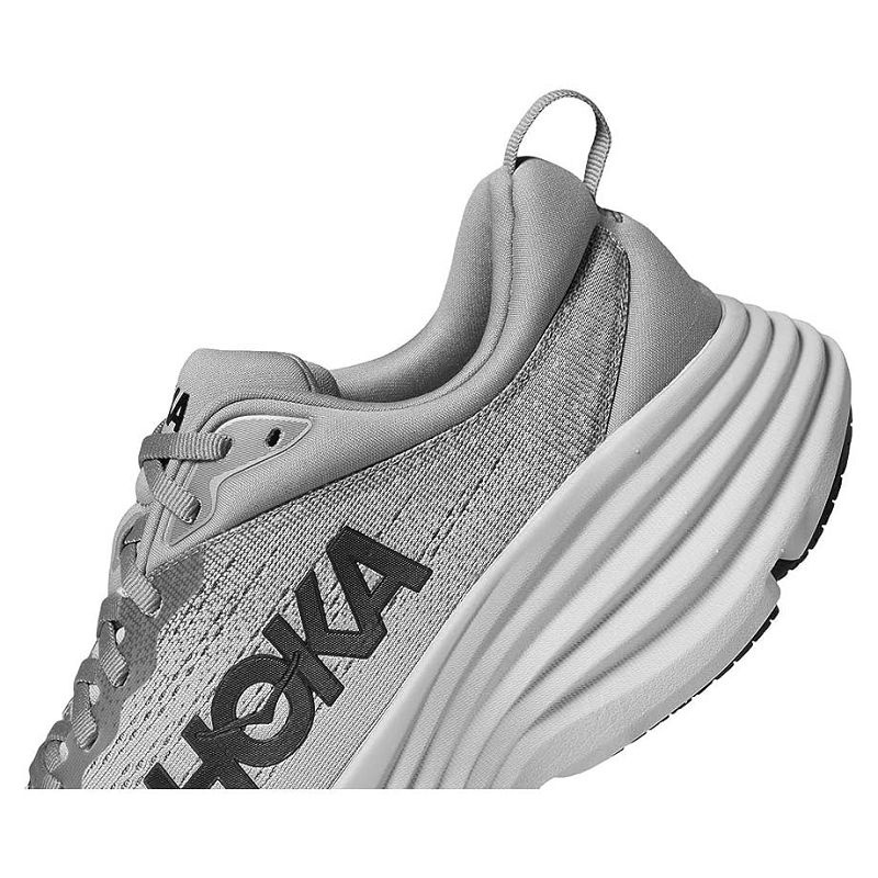 Grey Black Men Hoka Bondi 8 Walking Shoes | US9697-529