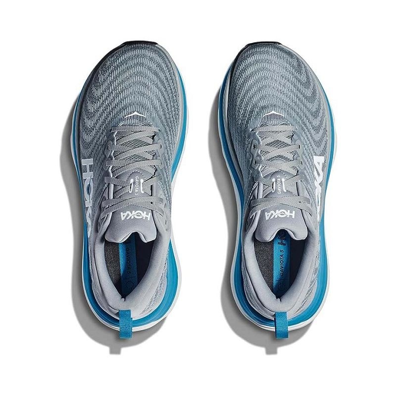 Grey Blue Men Hoka Gaviota 5 Road Running Shoes | US9874-398