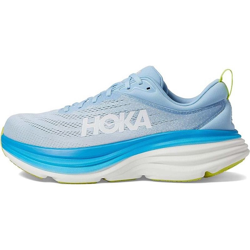 Light Blue Men Hoka Bondi 8 Walking Shoes | US9697-857