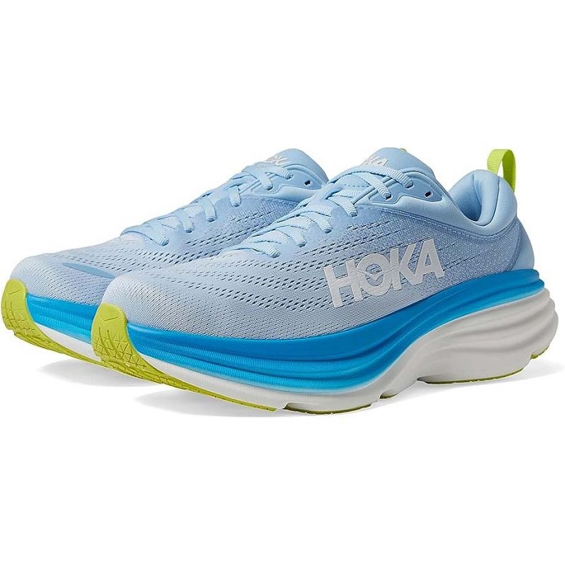Light Blue Men Hoka Bondi 8 Walking Shoes | US9697-857