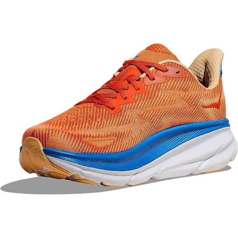 Orange Blue Men Hoka Clifton 9 Road Running Shoes | US9818-346