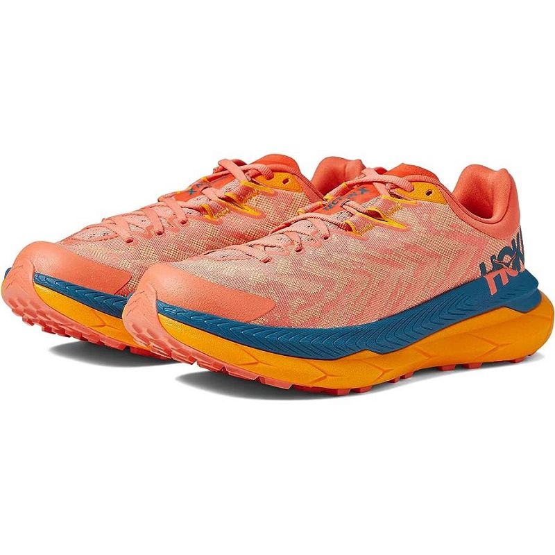 Orange Blue Women Hoka Tecton X Trail Running Shoes | US9593-943