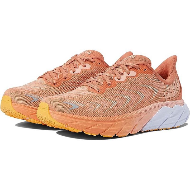 Orange Coral Women Hoka Arahi 6 Walking Shoes | US9593-794