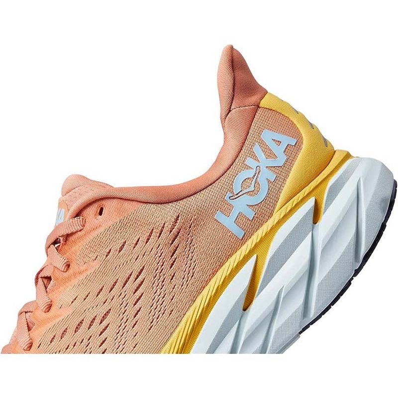 Orange Coral Women Hoka Clifton 8 Road Running Shoes | US9514-970
