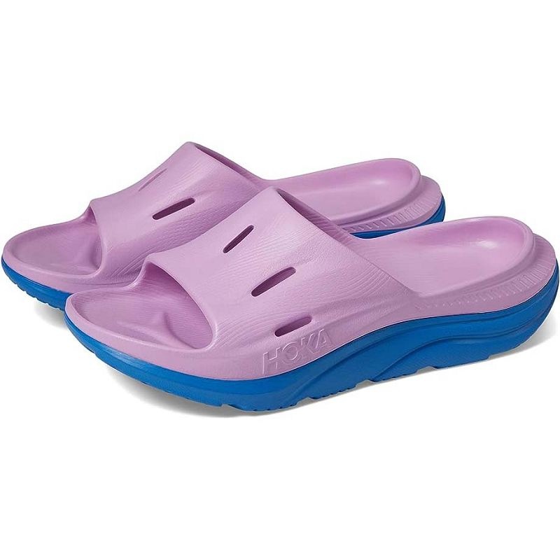 Purple Blue Men Hoka Ora Recovery Slide 3 Sandals | US9818-836
