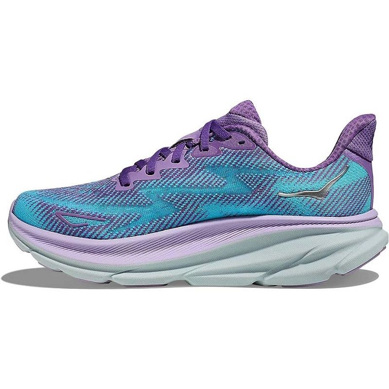 Purple Blue Women Hoka Clifton 9 Road Running Shoes | US9818-735