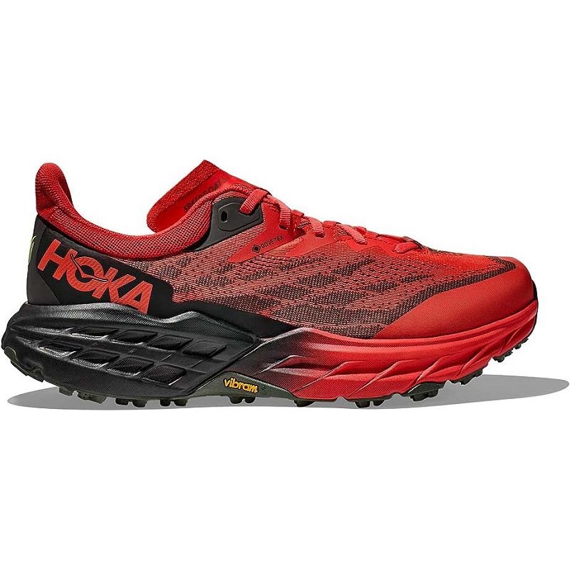 Red Black Men Hoka Speedgoat 5 GTX Trail Running Shoes | US9697-819