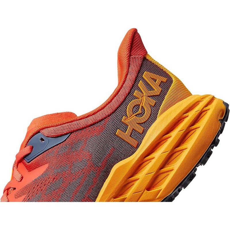 Red Yellow Men Hoka Speedgoat 5 Trail Running Shoes | US9592-869