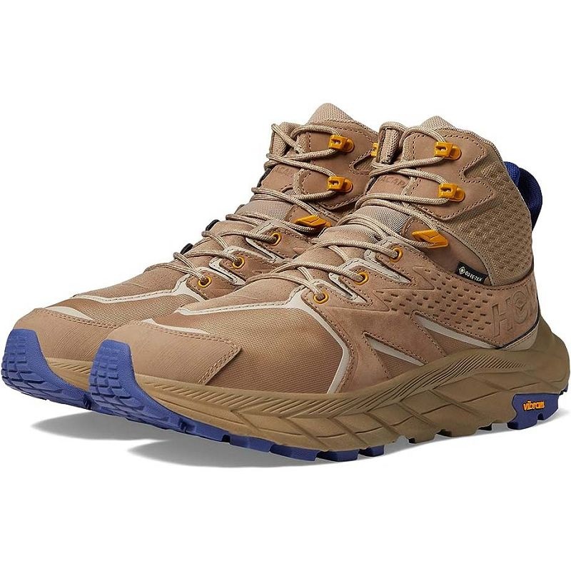 Sand Blue Men Hoka Anacapa Mid GTX Hiking Shoes | US9514-938