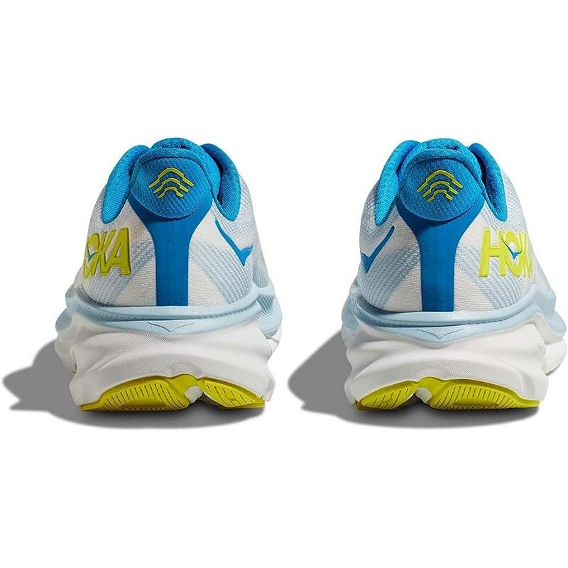 White Blue Men Hoka Clifton 9 Road Running Shoes | US9818-892
