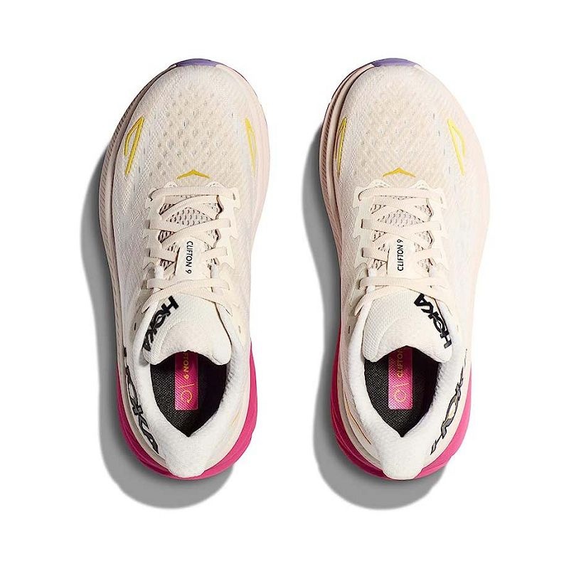 White Pink Women Hoka Clifton 9 Road Running Shoes | US9818-852