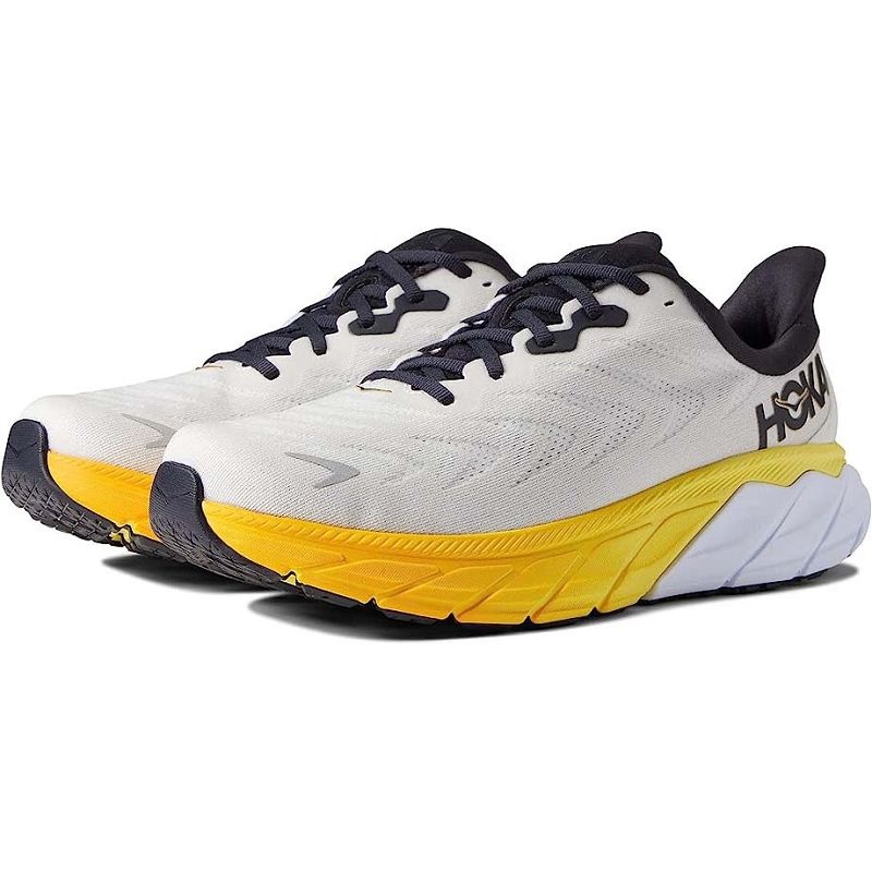 White Yellow Men Hoka Arahi 6 Walking Shoes | US9592-985