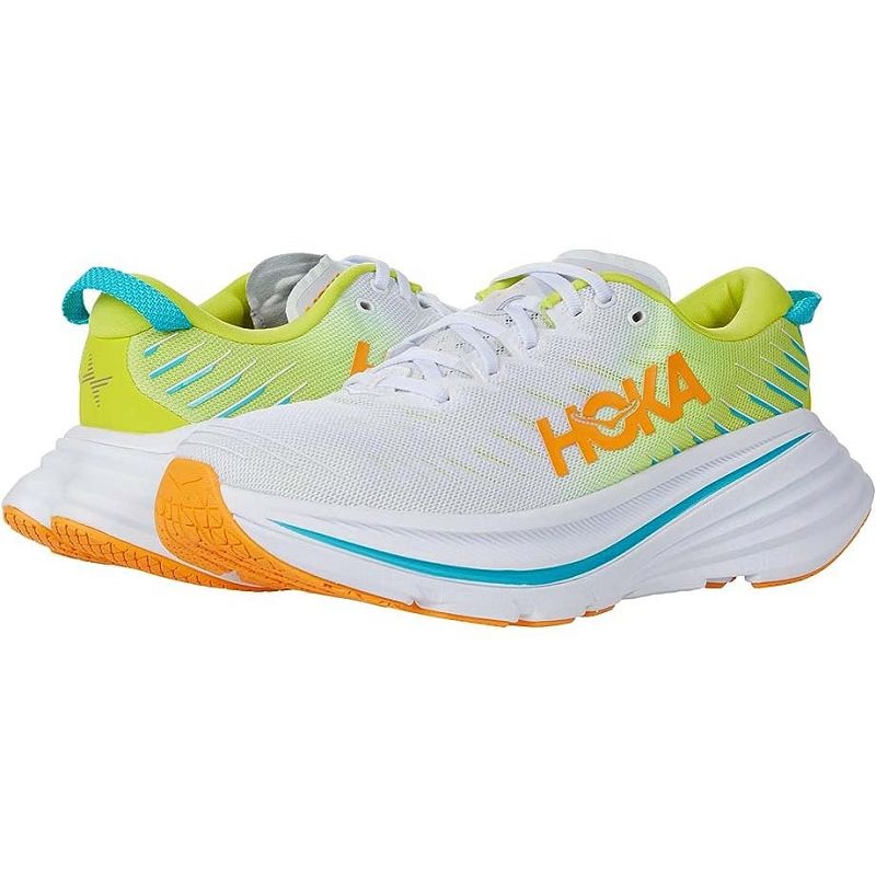 White Yellow Men Hoka Bondi X Walking Shoes | US9514-094