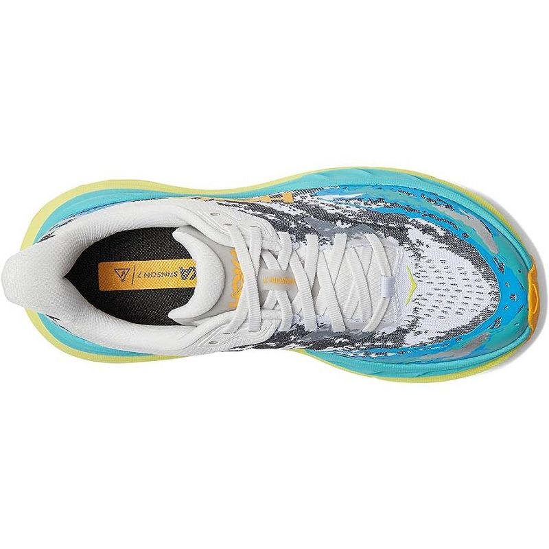 White Yellow Women Hoka Stinson 7 Trail Running Shoes | US9875-257